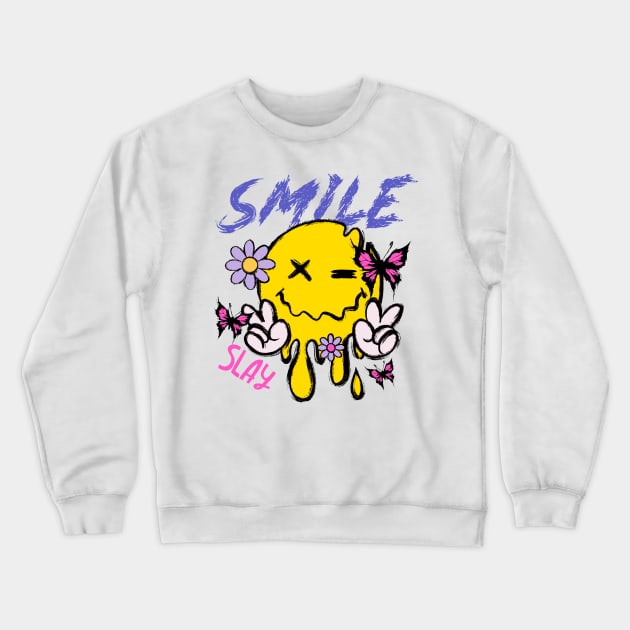 SMILE Crewneck Sweatshirt by SillyBearDesign